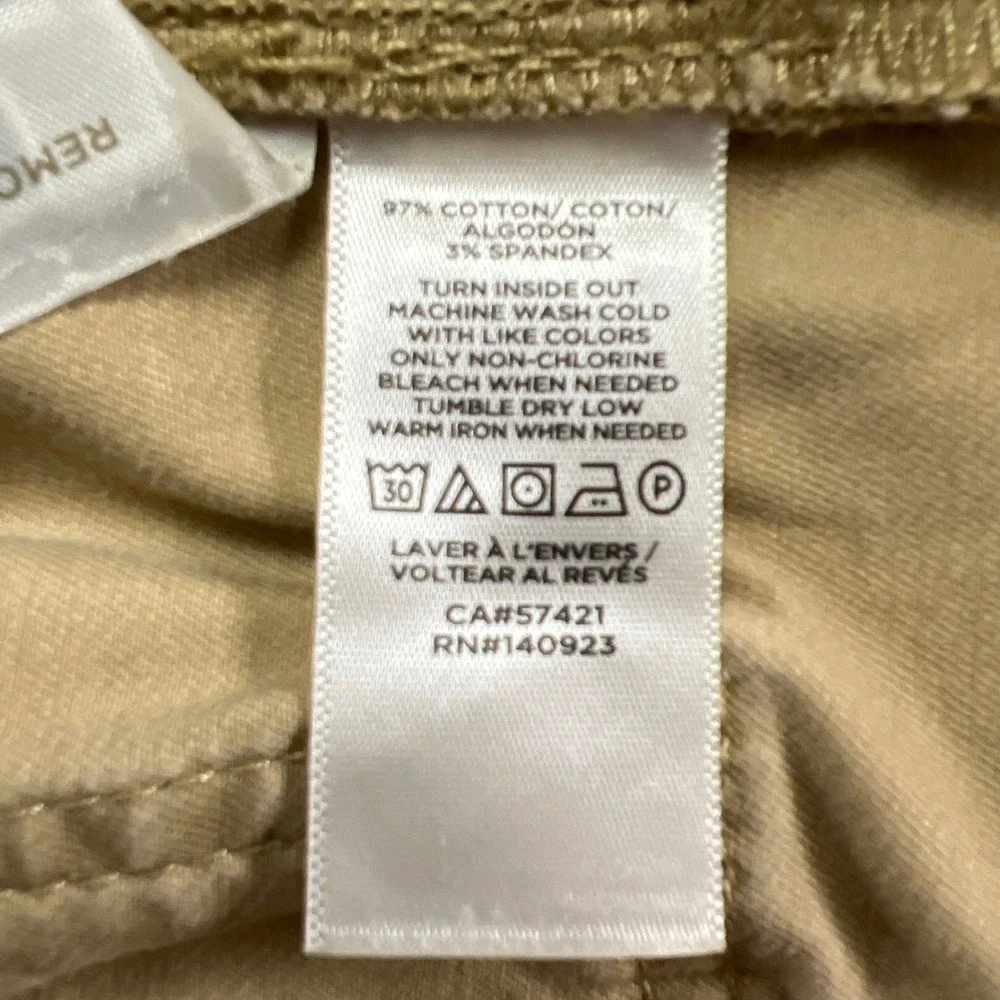 Loft Chino Pants Womens 4 Tan Cotton Stretch Resort Wear Straight Leg Frayed Hem